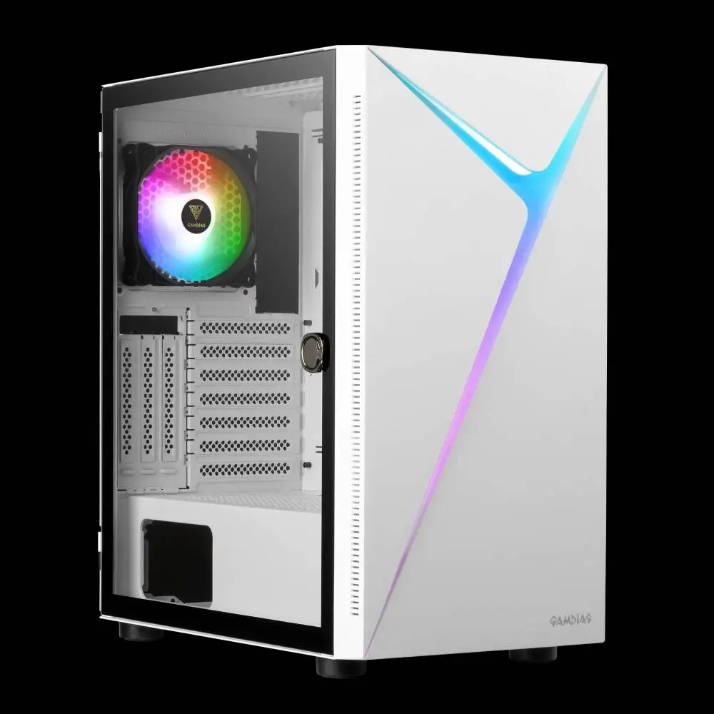 Кутия Gamdias ARGUS E4 Elite White RGB Case ATX Tempered Glass