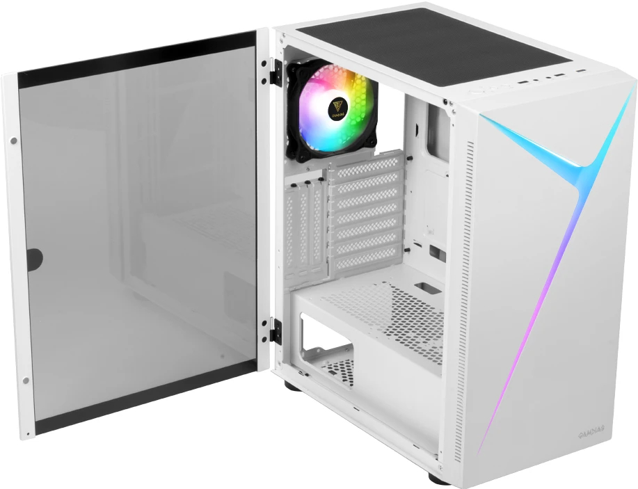 Кутия Gamdias ARGUS E4 Elite White RGB Case ATX Tempered Glass