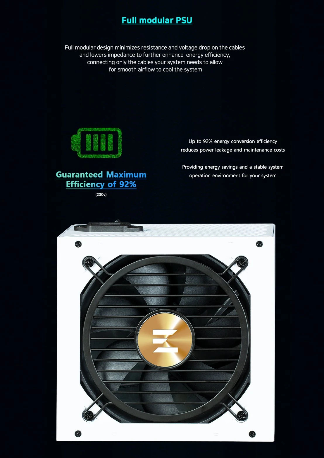 Захранване Zalman TeraMax ATX 3.0 850W Gold White PSU - ZM850-TMX2-WH