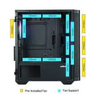 Кутия Zalman M4 Black Addressable RGB Case mATX, Tempered Glass, 4 fans included