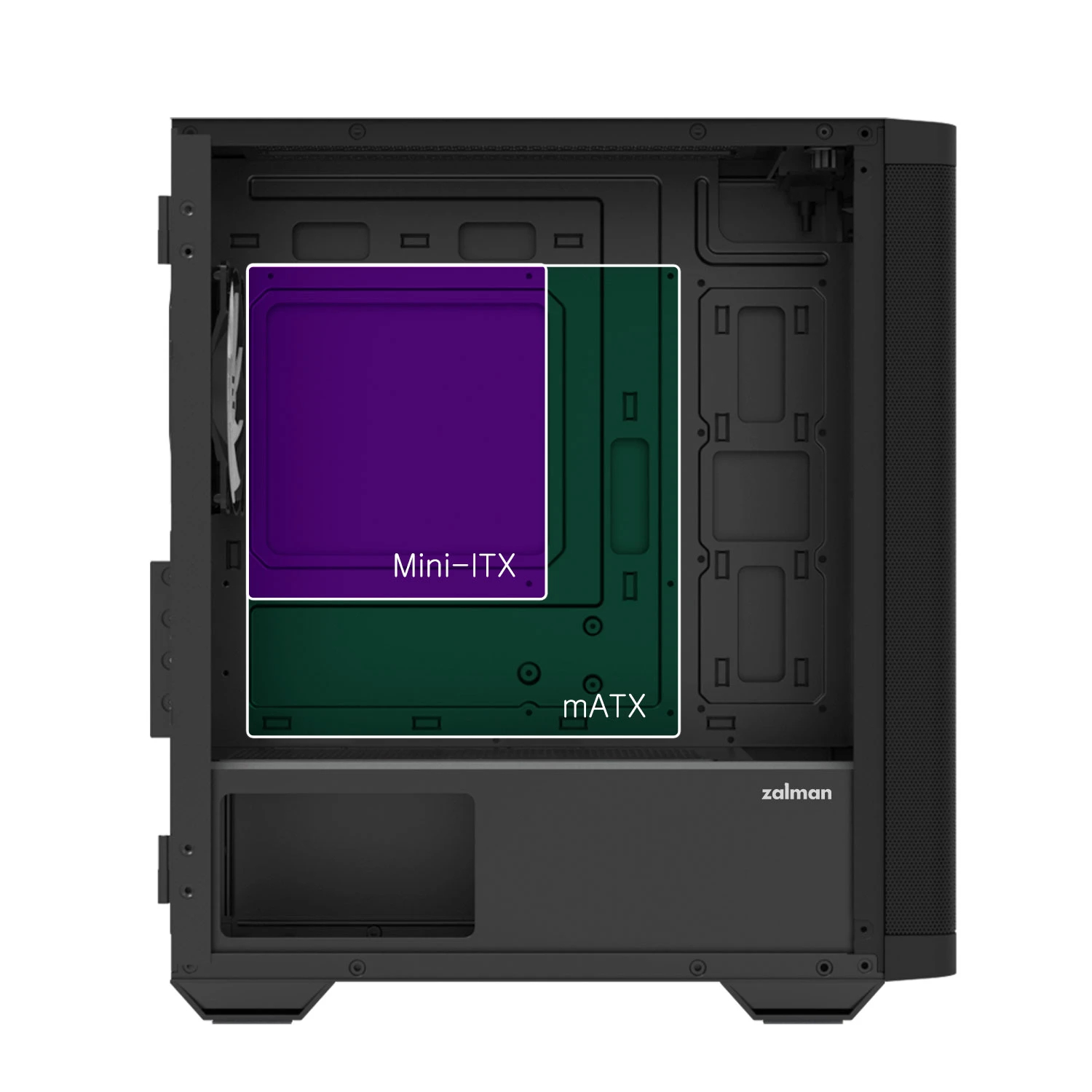 Кутия Zalman M4 Black Addressable RGB Case mATX, Tempered Glass, 4 fans included