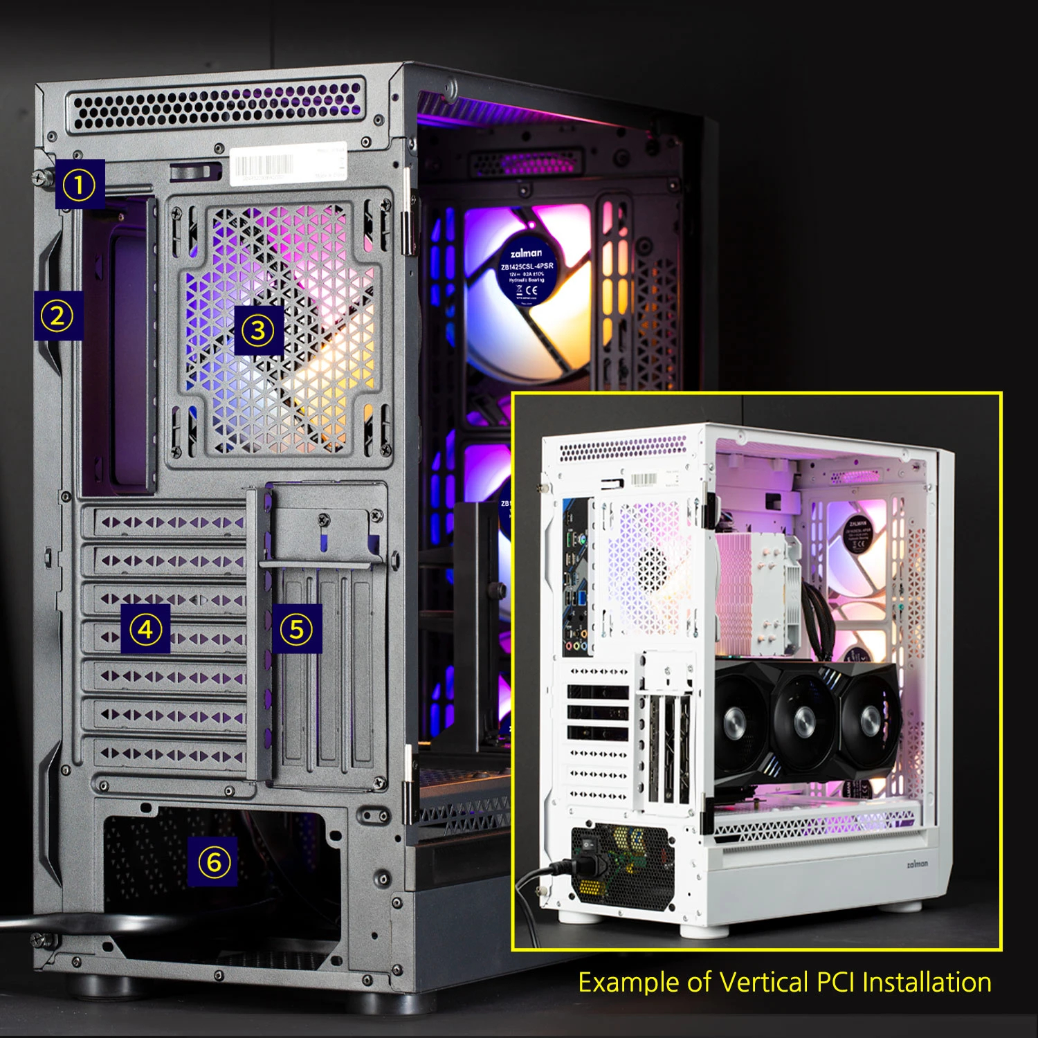 Кутия Zalman I6 Black RGB Case EATX, Tempered Glass, 3 fans included