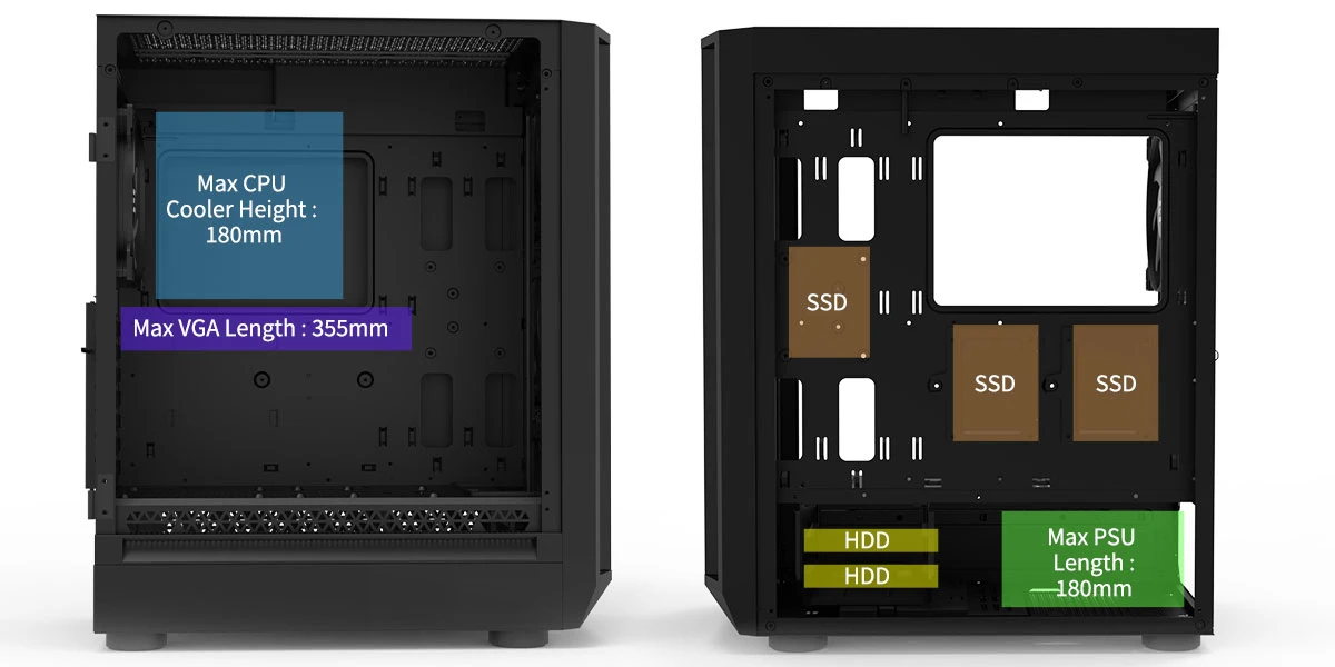Кутия Zalman I6 Black RGB Case EATX, Tempered Glass, 3 fans included