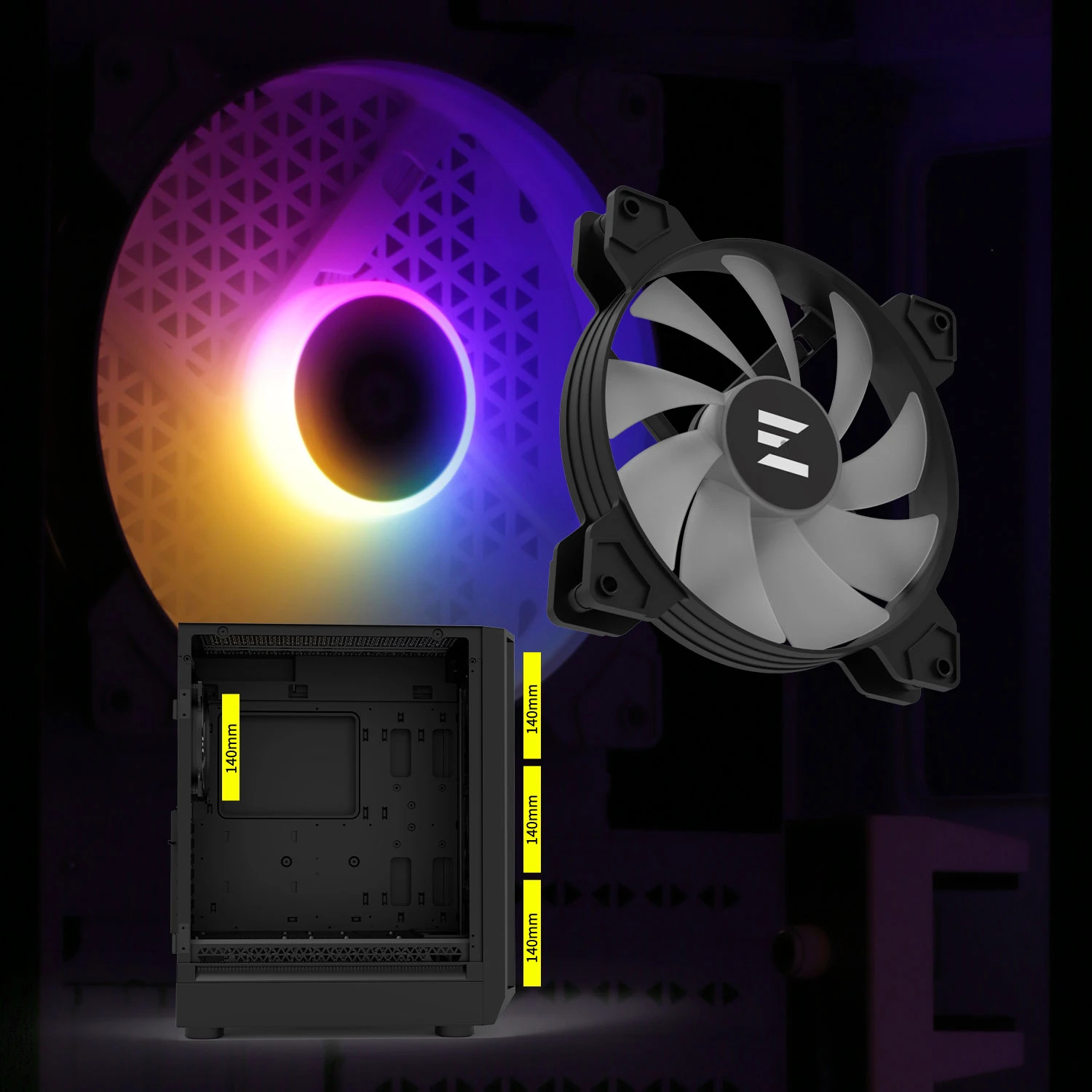 Кутия Zalman I6 Black RGB Case EATX, Tempered Glass, 3 fans included
