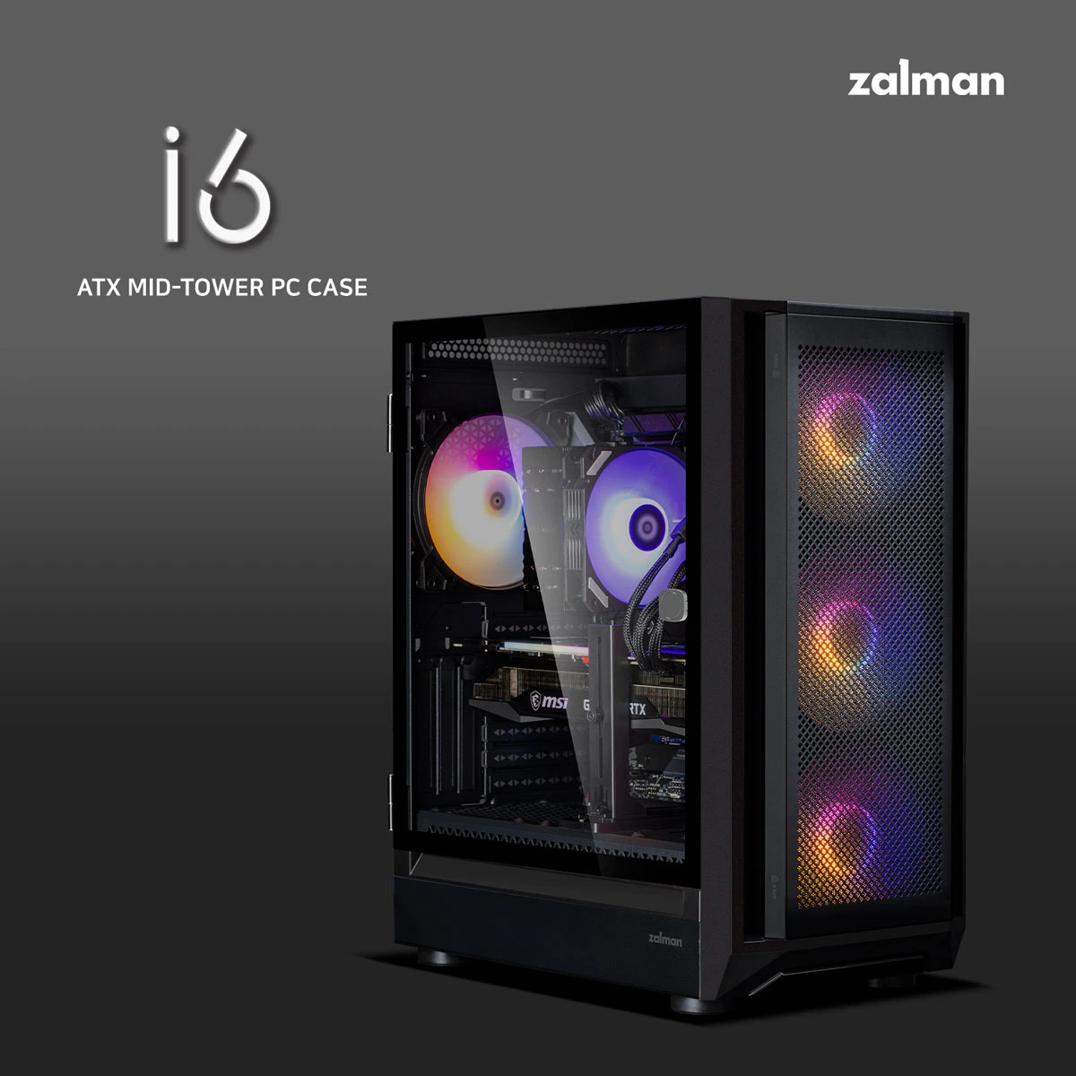 Кутия Zalman I6 Black RGB Case EATX, Tempered Glass, 3 fans included