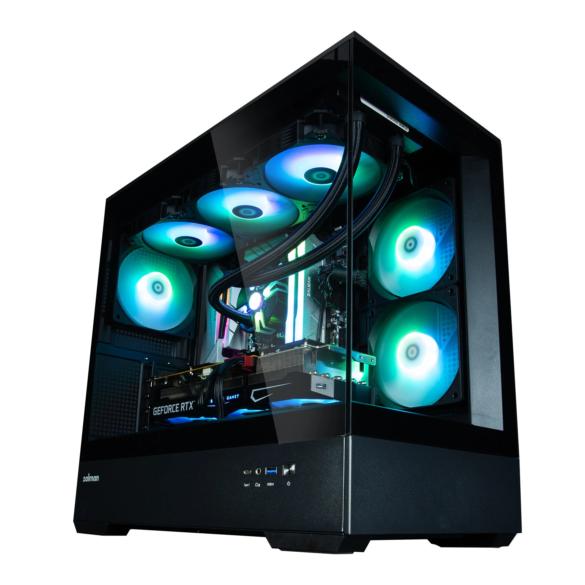 Кутия Zalman P30 Black aRGB Case mATX Tempered Glass