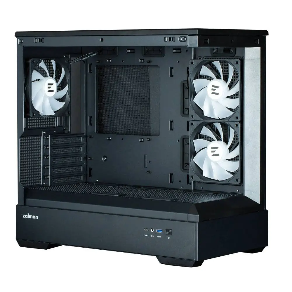 Кутия Zalman P30 Black aRGB Case mATX Tempered Glass