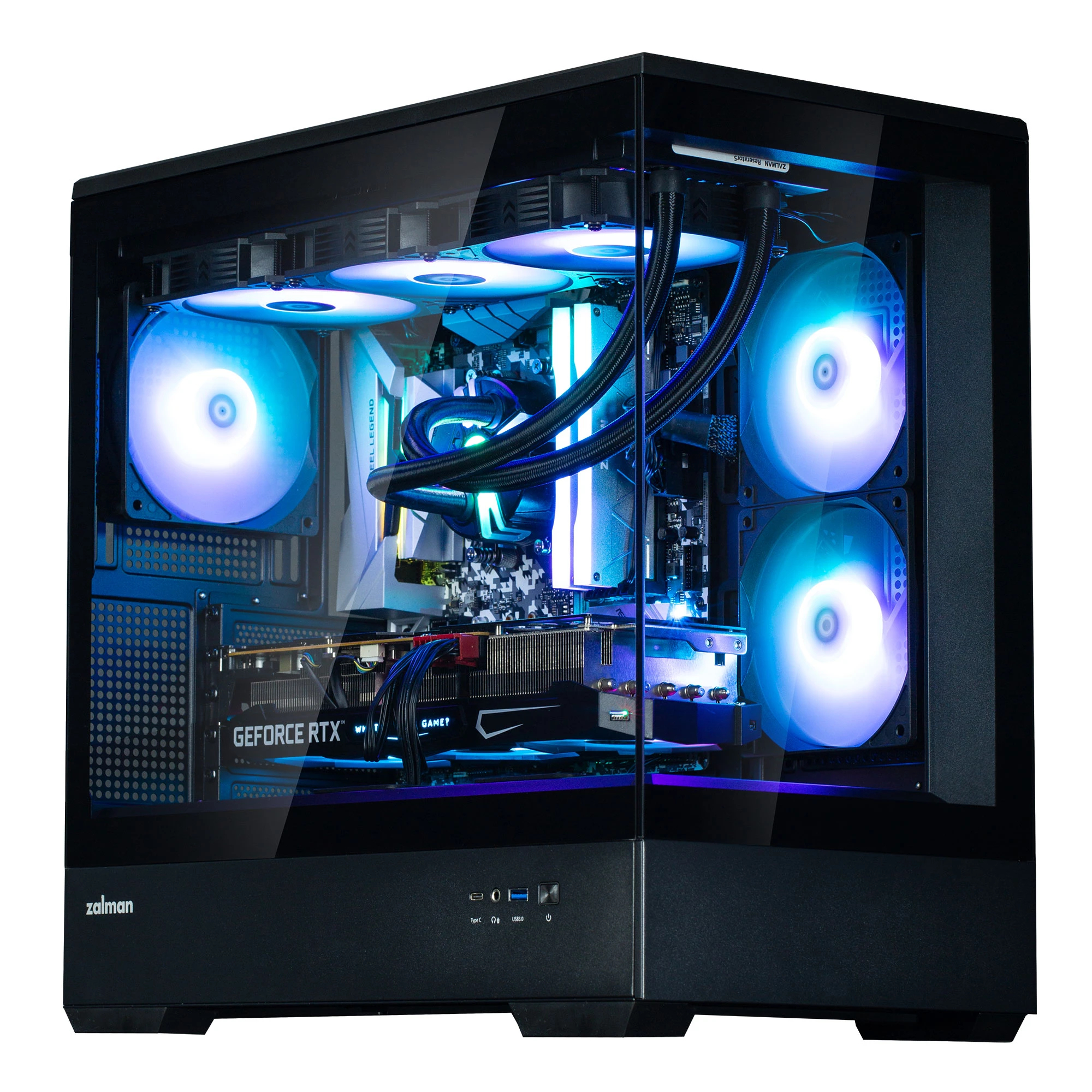 Кутия Zalman P30 Black aRGB Case mATX Tempered Glass