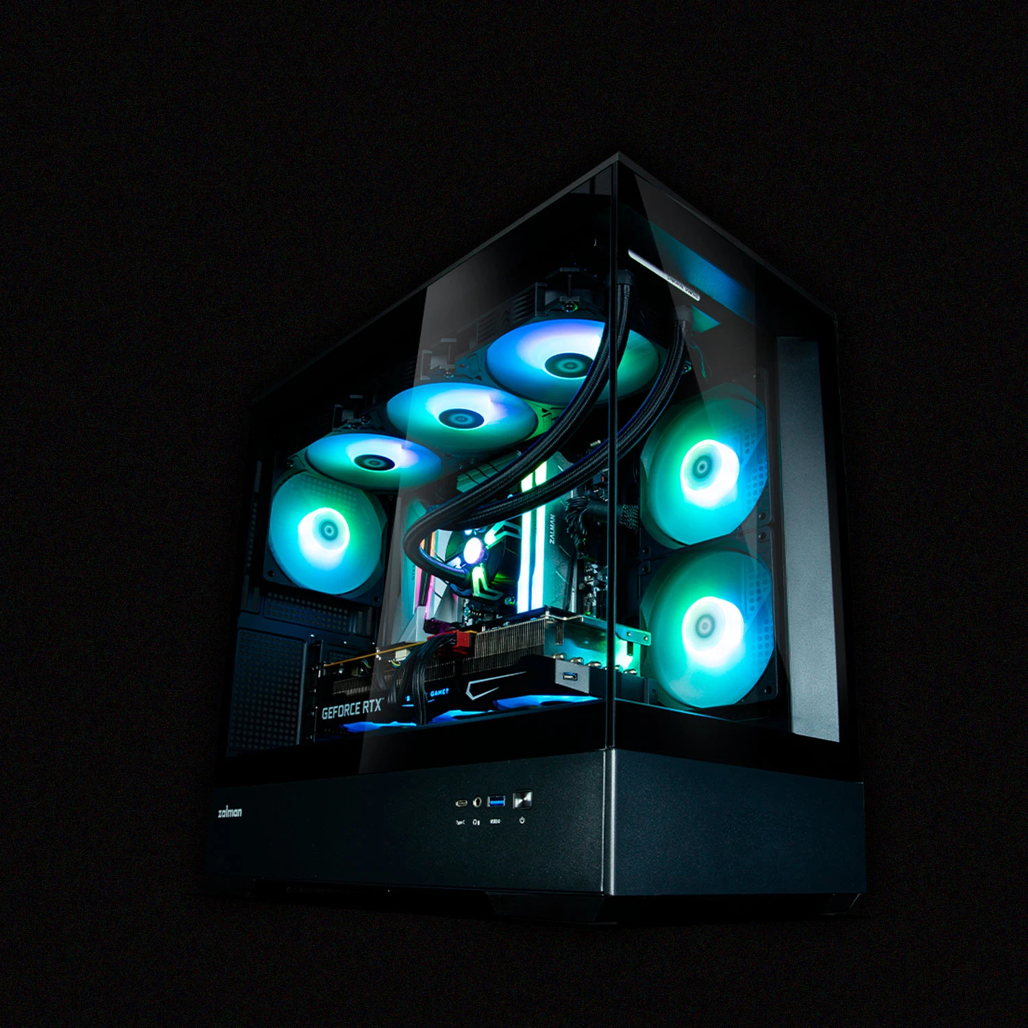 Кутия Zalman P30 Black aRGB Case mATX Tempered Glass