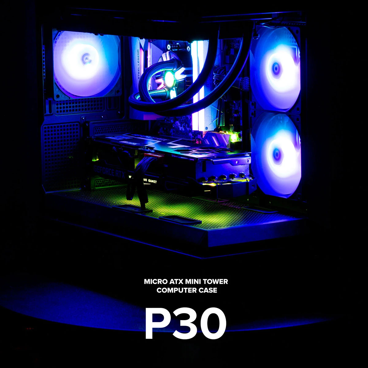 Кутия Zalman P30 Black aRGB Case mATX Tempered Glass