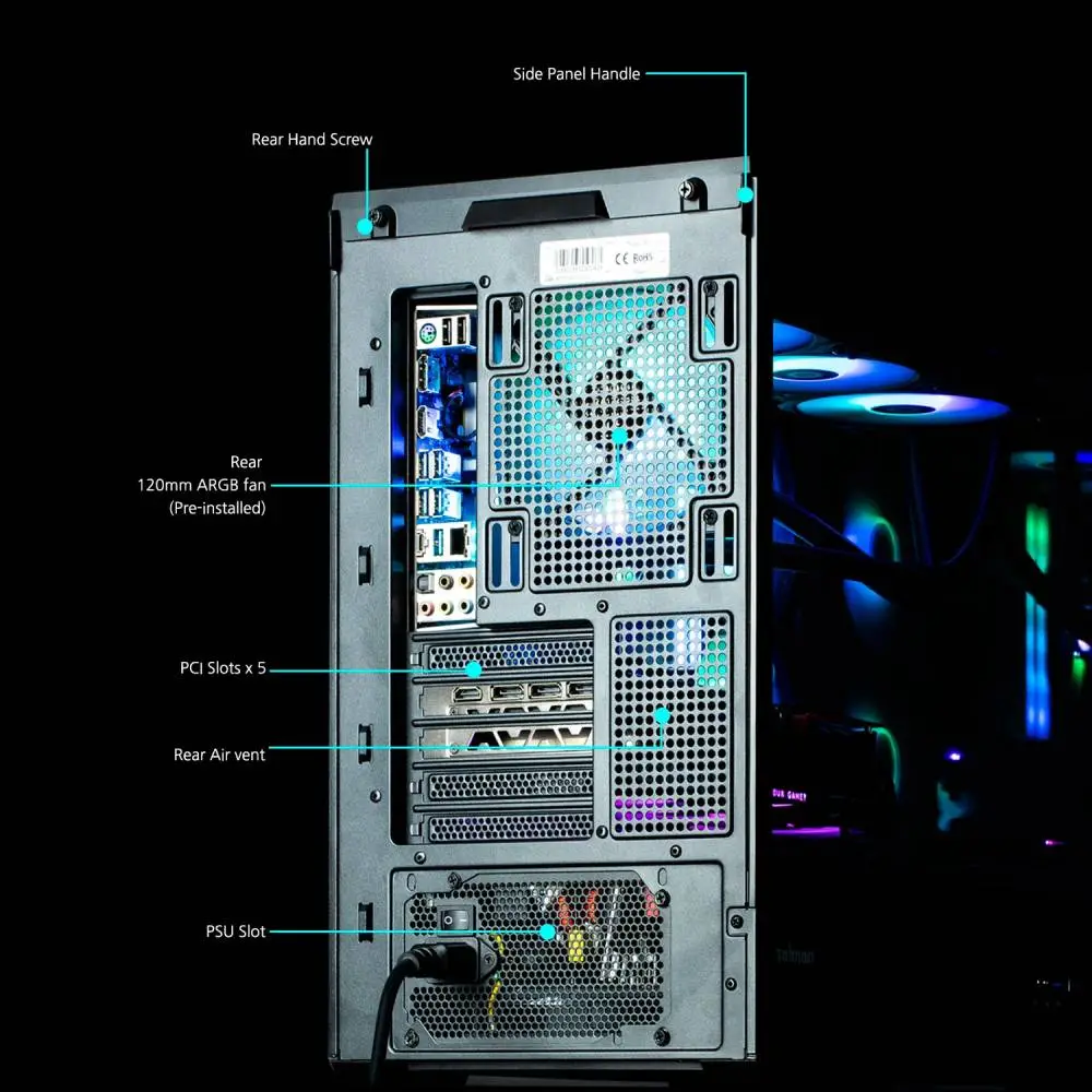 Кутия Zalman P30 Black aRGB Case mATX Tempered Glass