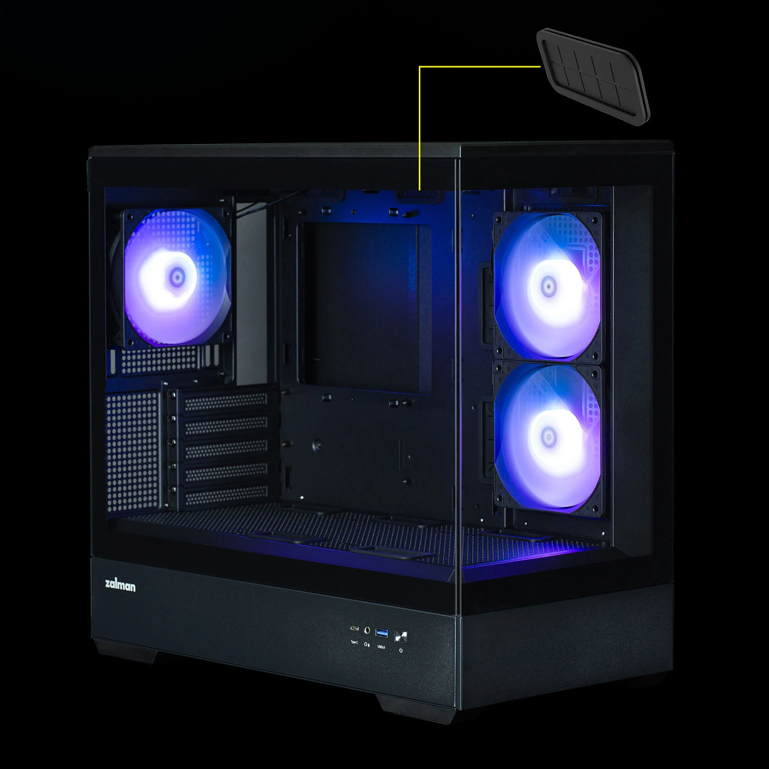 Кутия Zalman P30 Black aRGB Case mATX Tempered Glass