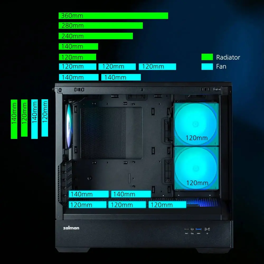 Кутия Zalman P30 Black aRGB Case mATX Tempered Glass