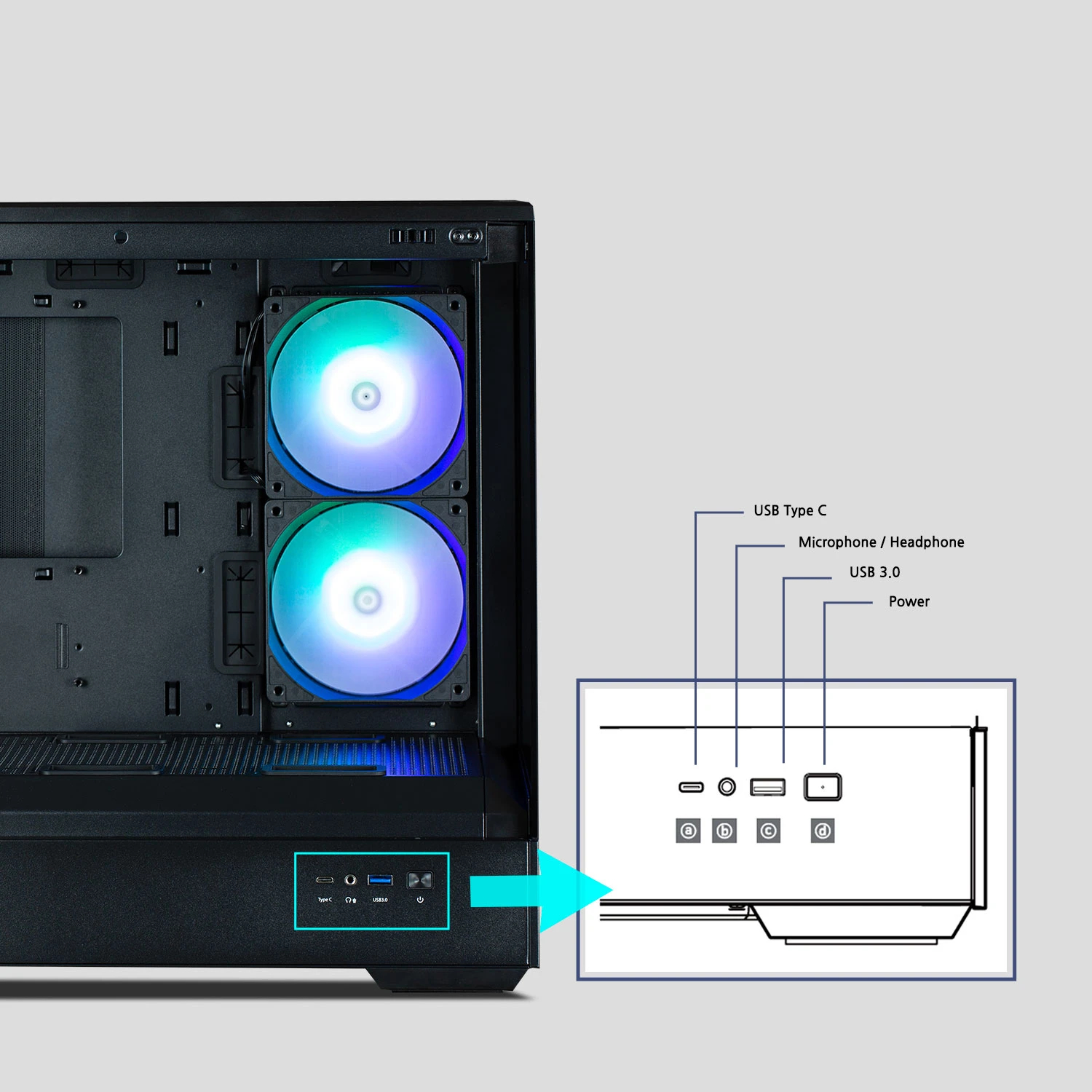 Кутия Zalman P30 Black aRGB Case mATX Tempered Glass