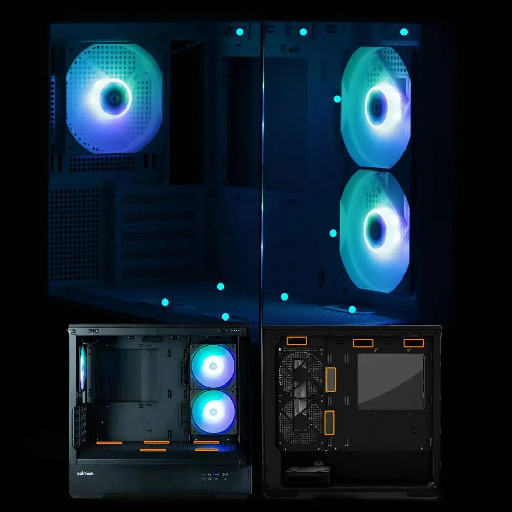 Кутия Zalman P30 Black aRGB Case mATX Tempered Glass
