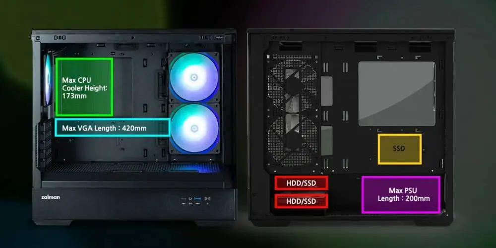 Кутия Zalman P30 Black aRGB Case mATX Tempered Glass