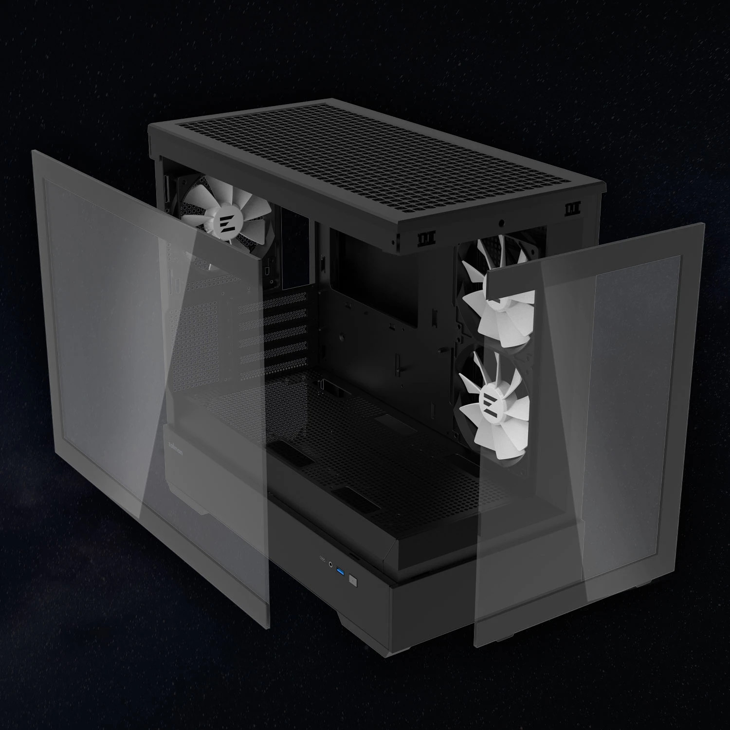 Кутия Zalman P30 Black aRGB Case mATX Tempered Glass