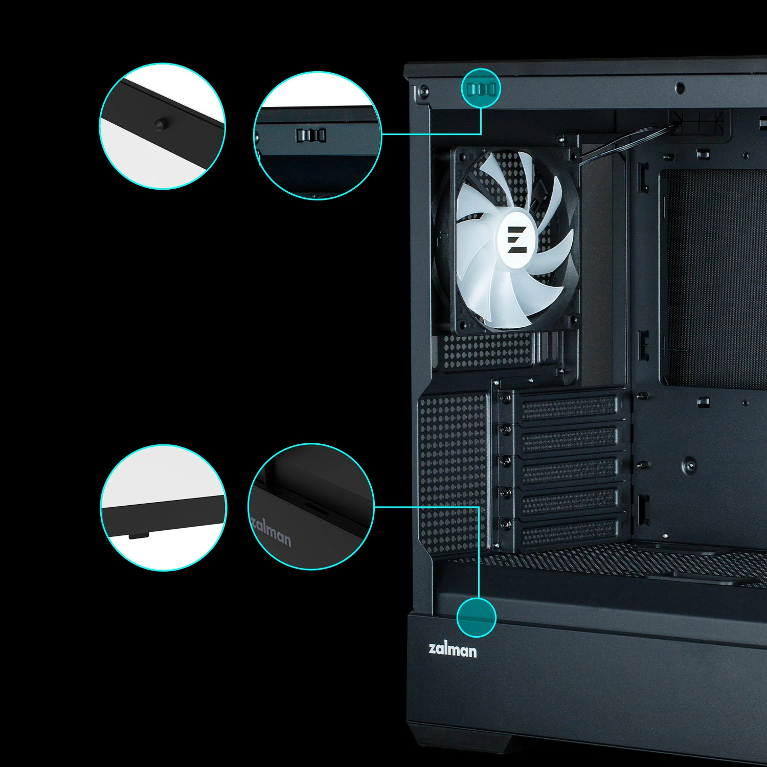 Кутия Zalman P30 Black aRGB Case mATX Tempered Glass