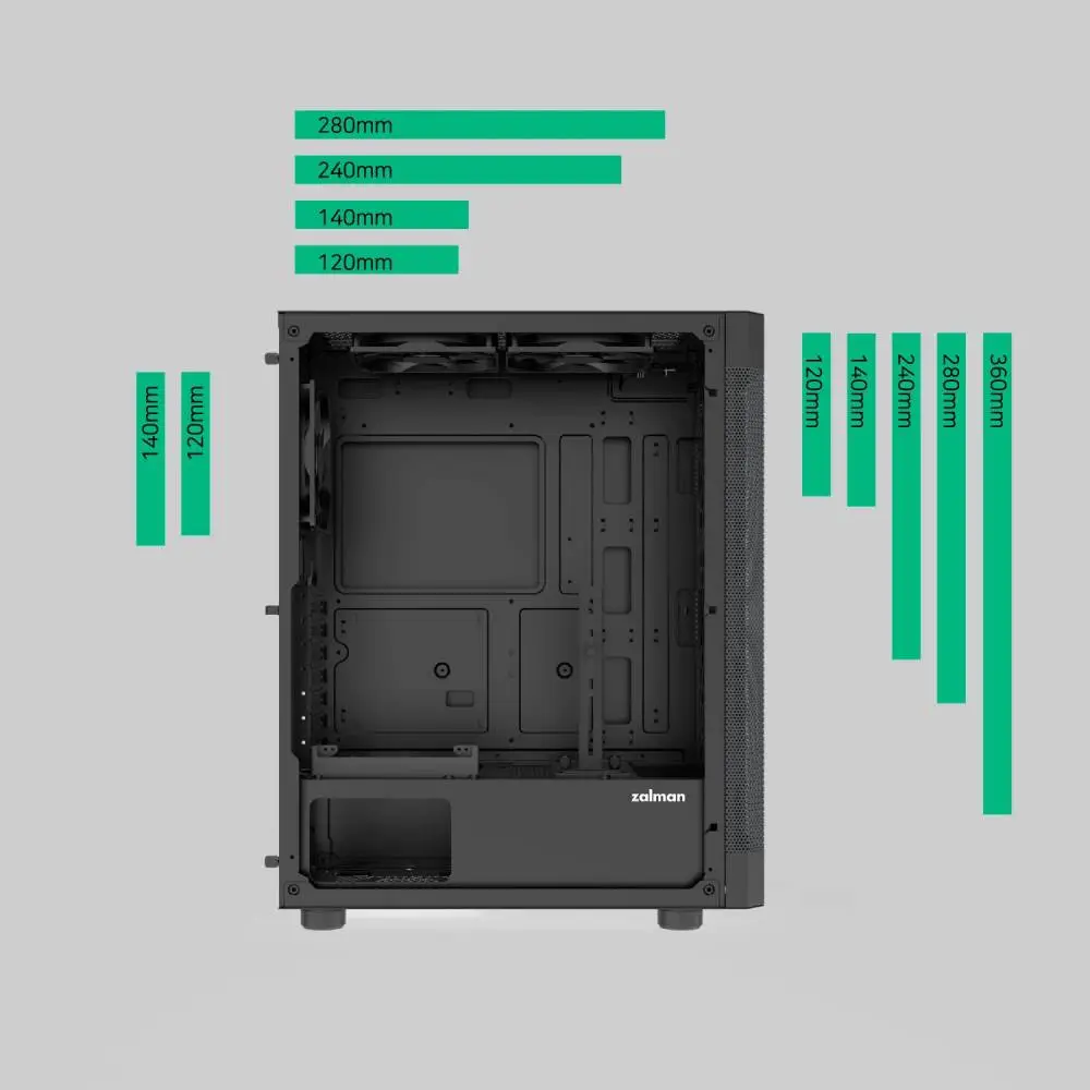 Кутия Zalman I4 Black Full Mesh Case ATX, 6 fans included
