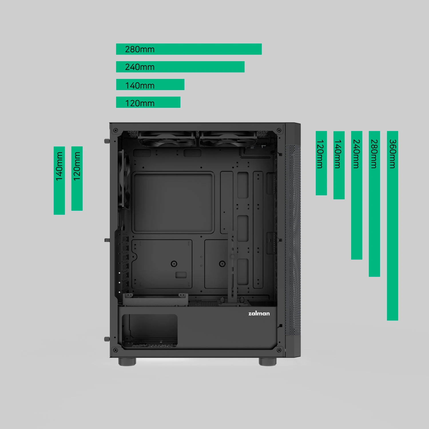 Кутия Zalman I4 Black Full Mesh Case ATX, 6 fans included