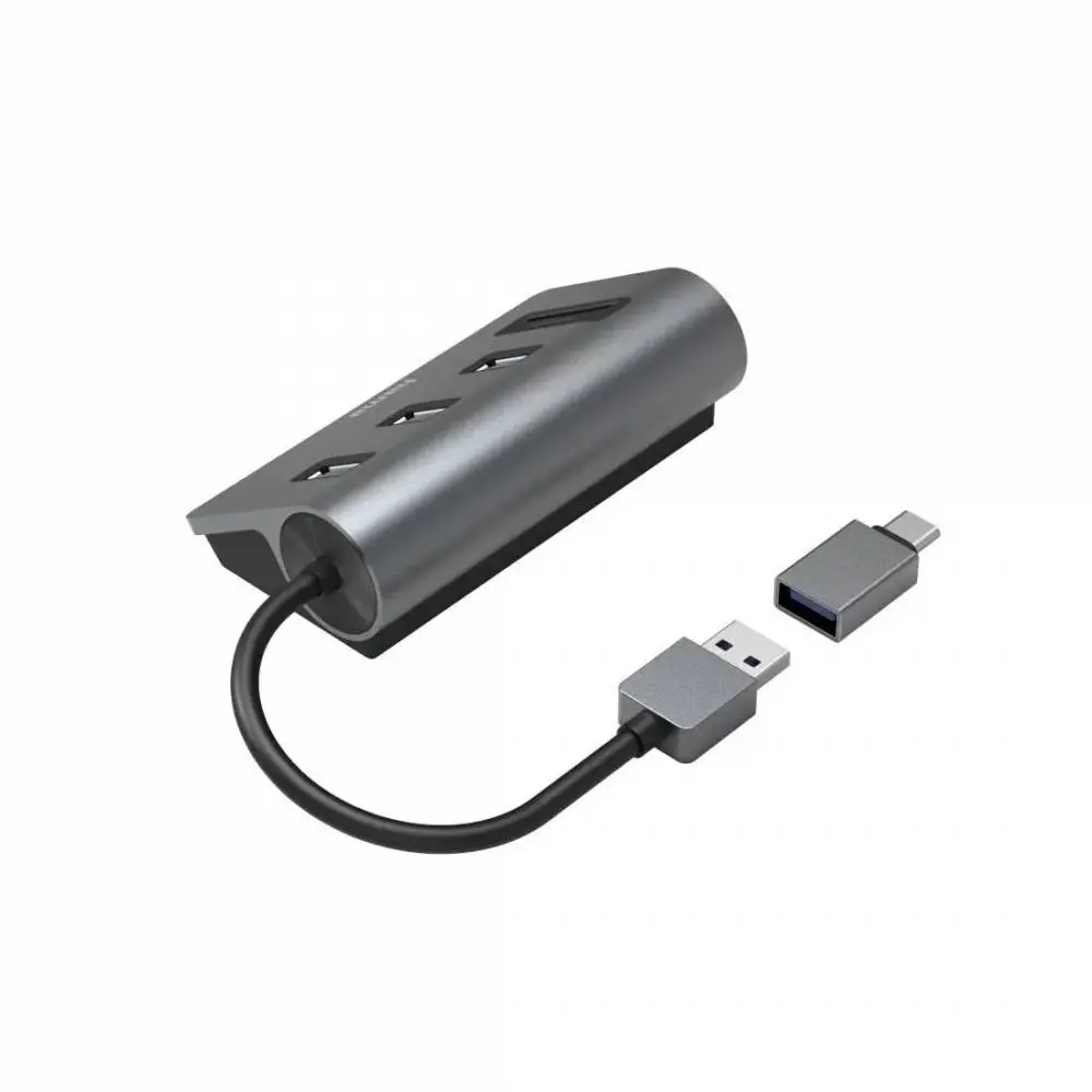 HAMA hub USB/lector de tarjetas, 5 puertos, 3x USB-A, SD, microSD, incluye adaptador USB-C