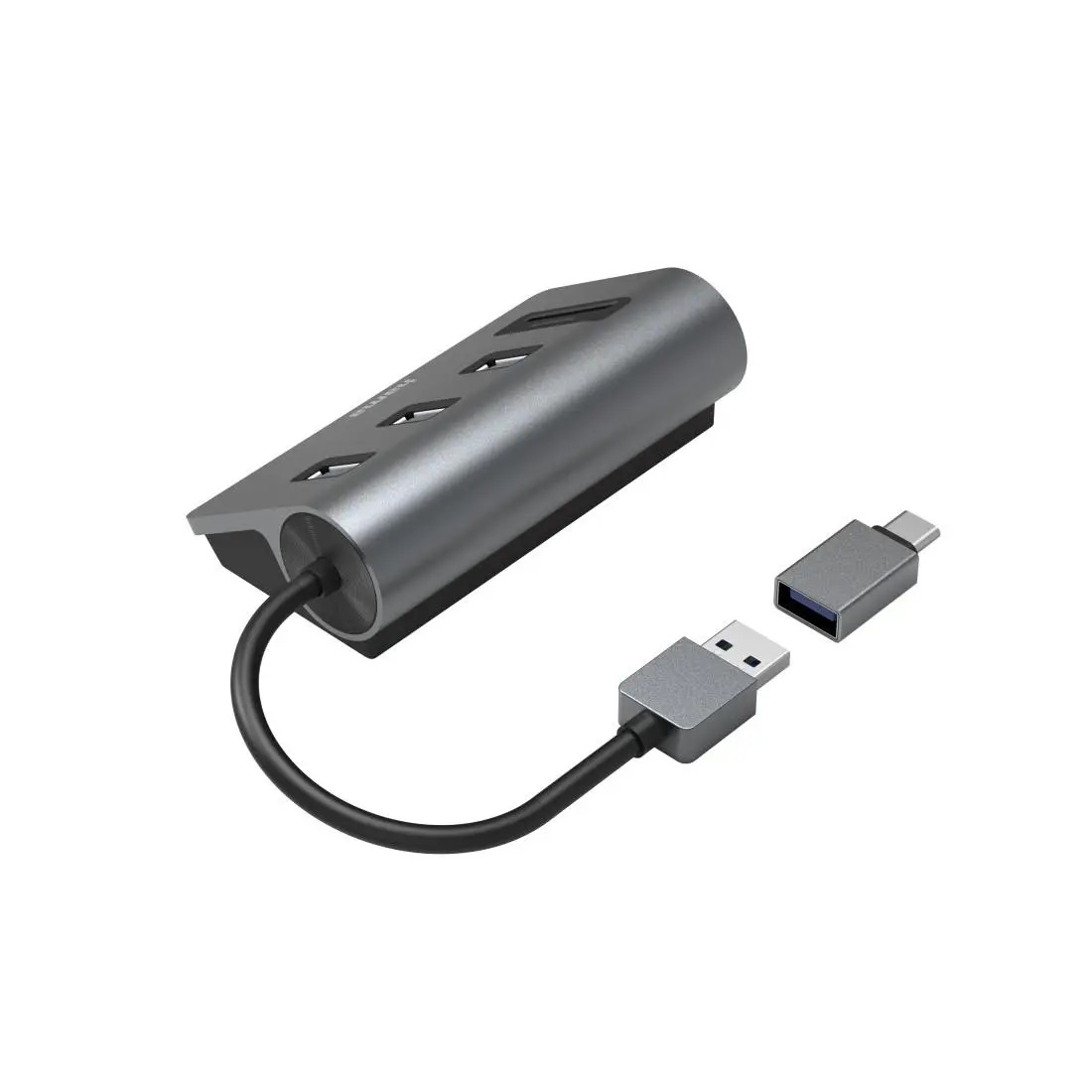 HAMA hub USB/lector de tarjetas, 5 puertos, 3x USB-A, SD, microSD, incluye adaptador USB-C