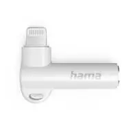 HAMA Адаптер Lightning - 3,5 mm жак, Aux адаптер, 90&deg;, бял