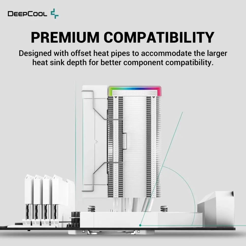 Охладител за процесор DeepCool AK500S DIGITAL WH ARGB