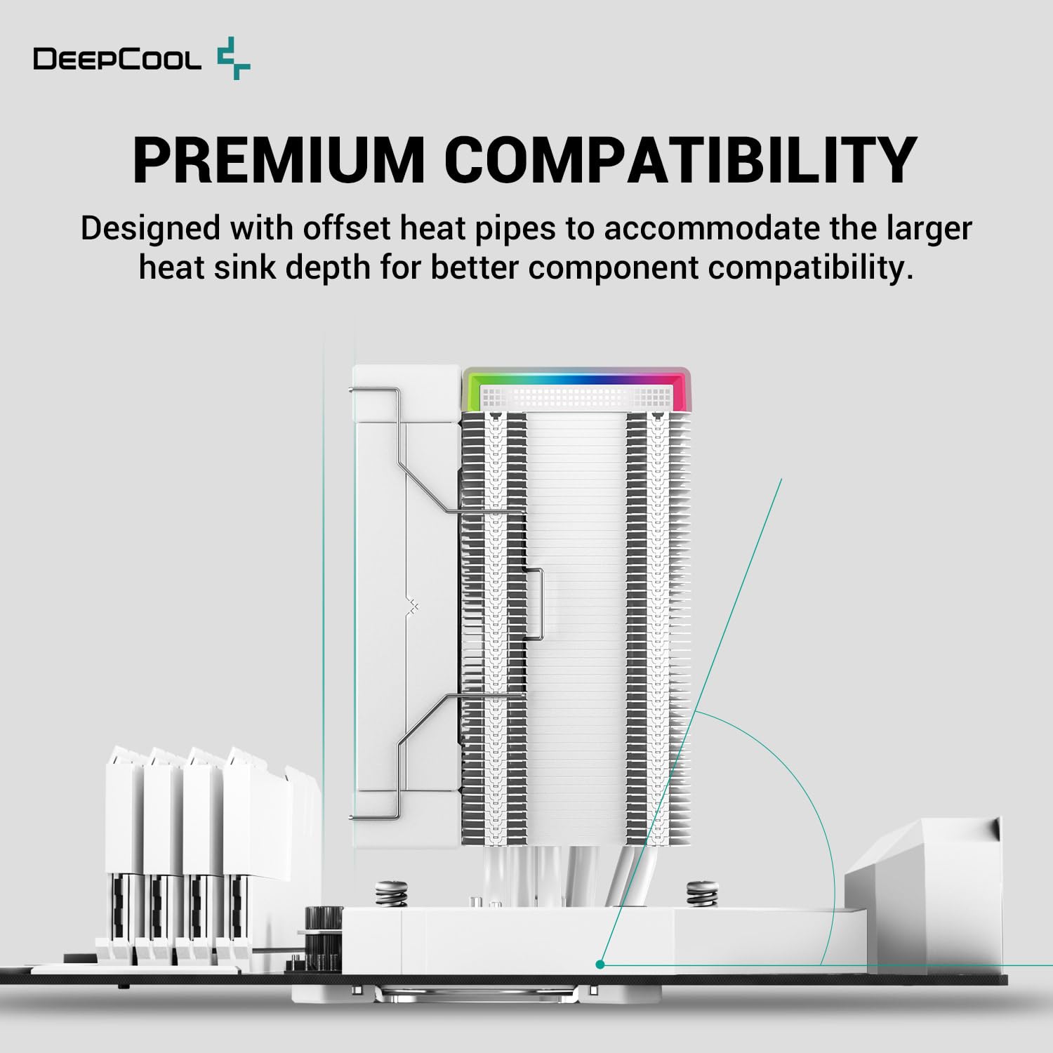 Охладител за процесор DeepCool AK500S DIGITAL WH ARGB