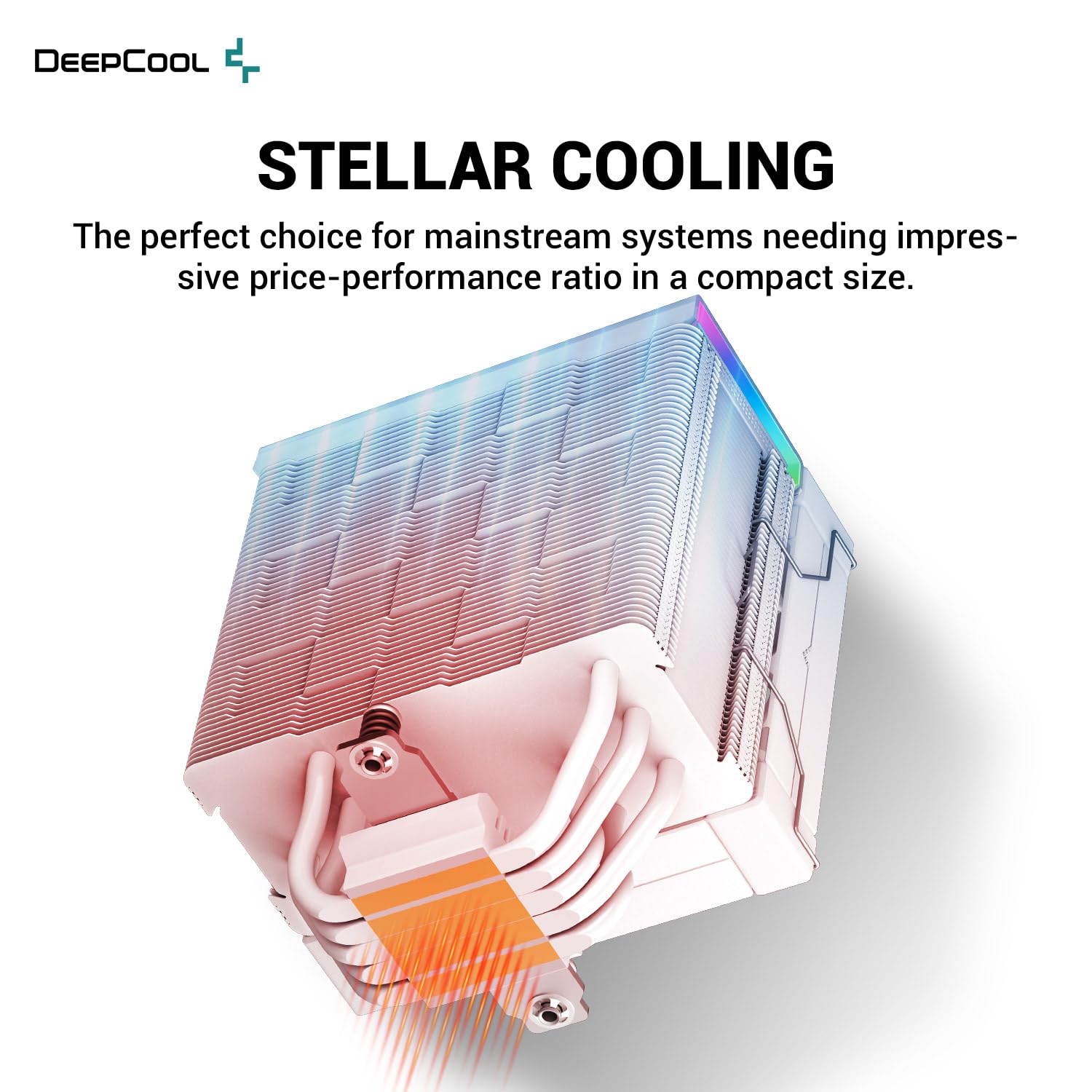 Охладител за процесор DeepCool AK500S DIGITAL WH ARGB