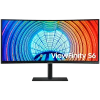 Монитор SAMSUNG ViewFinity S6 HRM S65UC LS34C652UAUXEN, 34", VA Curved, UWQHD 3440x1440, 100Hz, 5ms, HDR10, AMD FreeSync, HDMI, DP 