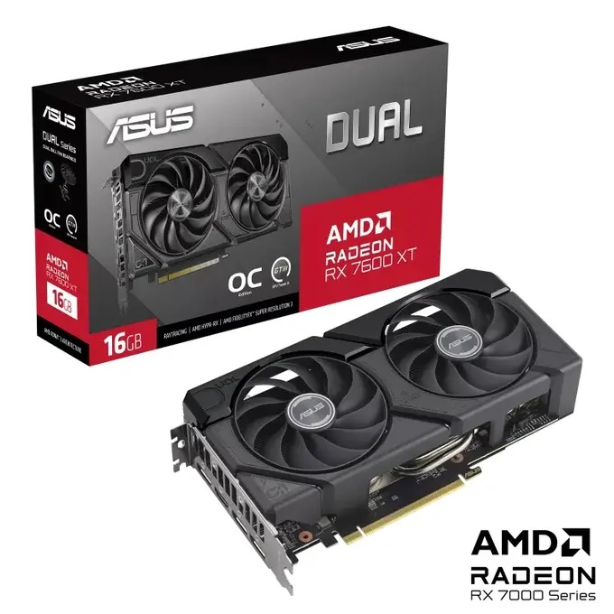 Видео карта ASUS Dual Radeon RX 7600 XT OC Edition 16GB GDDR6 - 90YV0K21-M0NA00