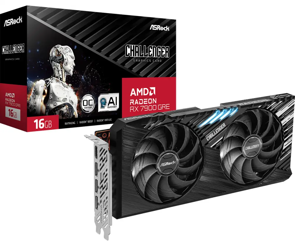 Видео карта ASRock AMD RADEON RX 7900 GRE Challenger 16GB OC GDDR6