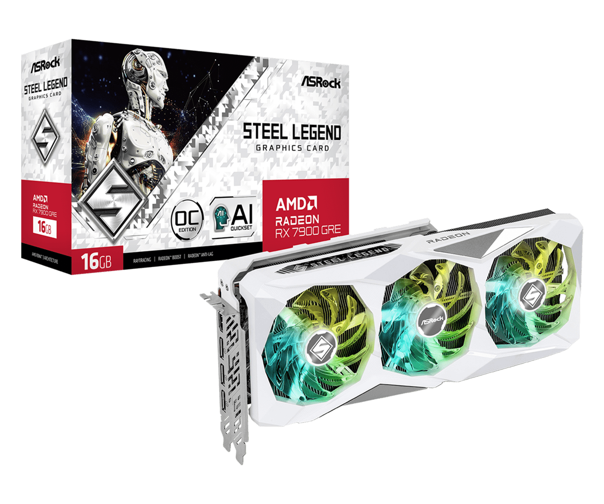 ASRock AMD RADEON RX 7900 GRE Steel Legend 16GB OC GDDR6 Video Card