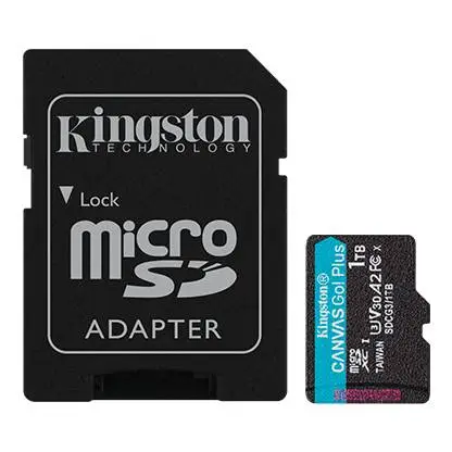 Карта памет Kingston Canvas Go! Plus, 1TB, UHS-I, Class 10, U3, V30, A2, Адаптер