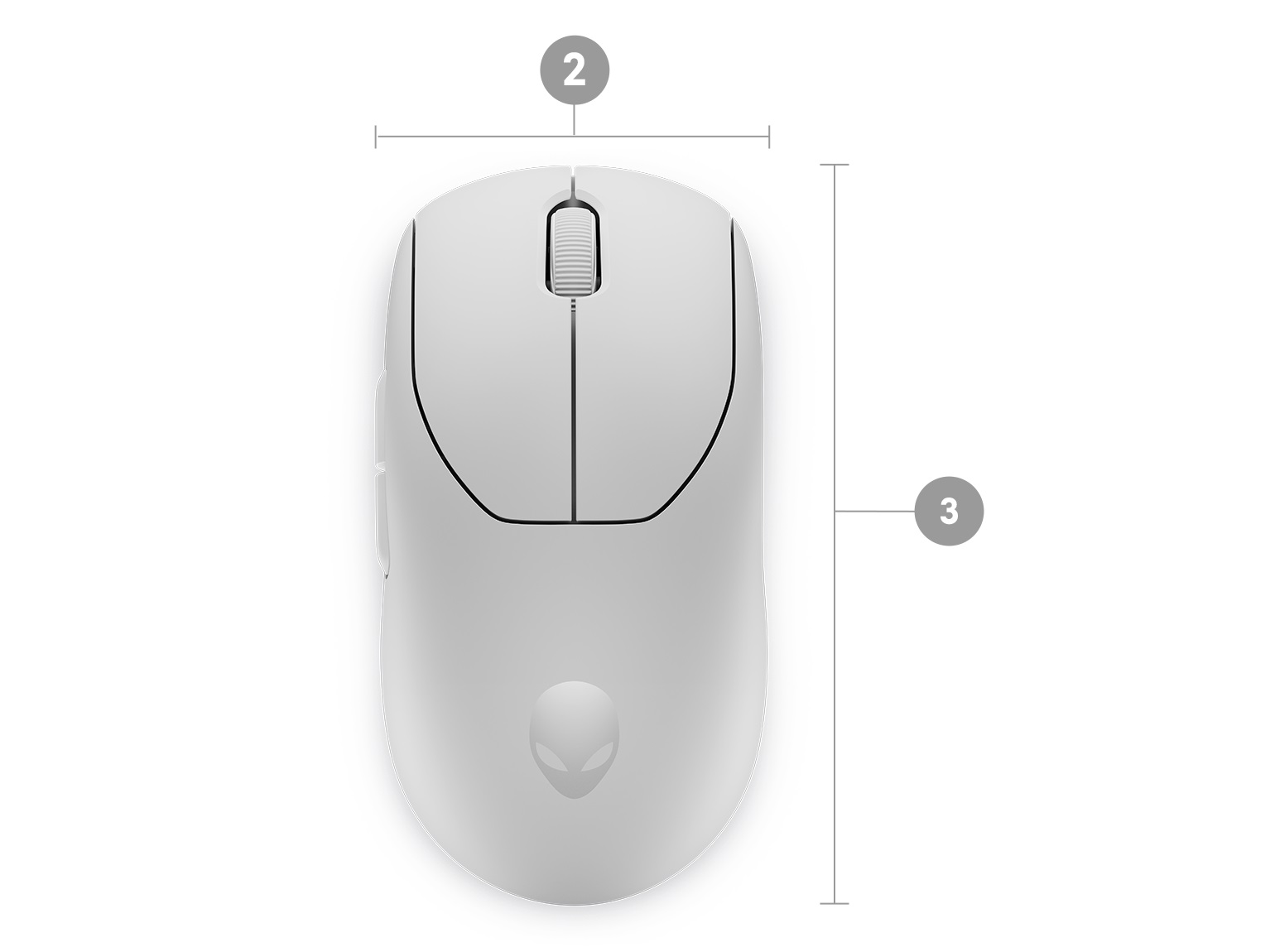 Геймърска мишка Alienware Pro Wireless Gaming Mouse Lunar Light - 545-BBFN-14