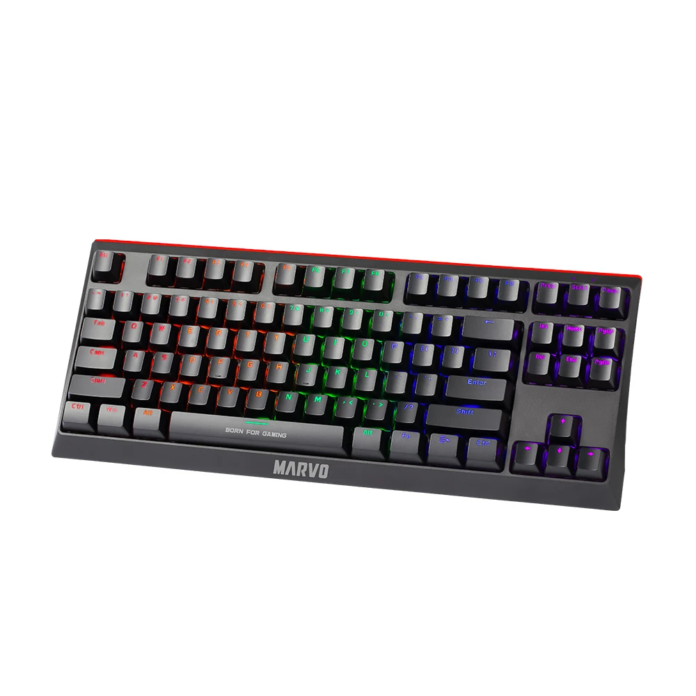 Геймърска механична клавиатура MARVO KG953G - Blue switches, 87 keys TKL, RGB
