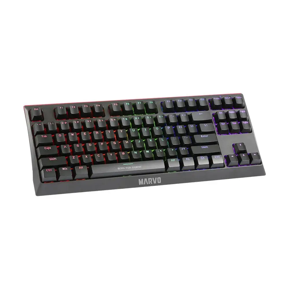 Геймърска механична клавиатура MARVO KG953G - Blue switches, 87 keys TKL, RGB
