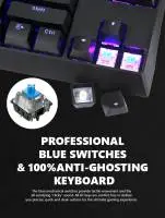 Геймърска механична клавиатура MARVO KG953G - Blue switches, 87 keys TKL, RGB