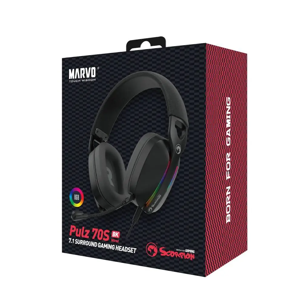 Геймърски слушалки Marvo Pulz 70S - 7.1 RGB - MARVO-HG9086-BK