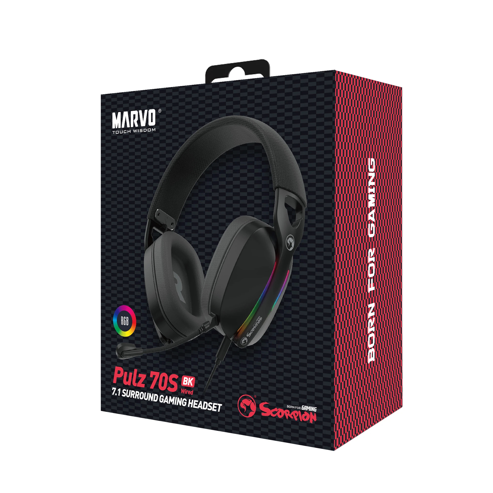 Геймърски слушалки Marvo Pulz 70S - 7.1 RGB - MARVO-HG9086-BK