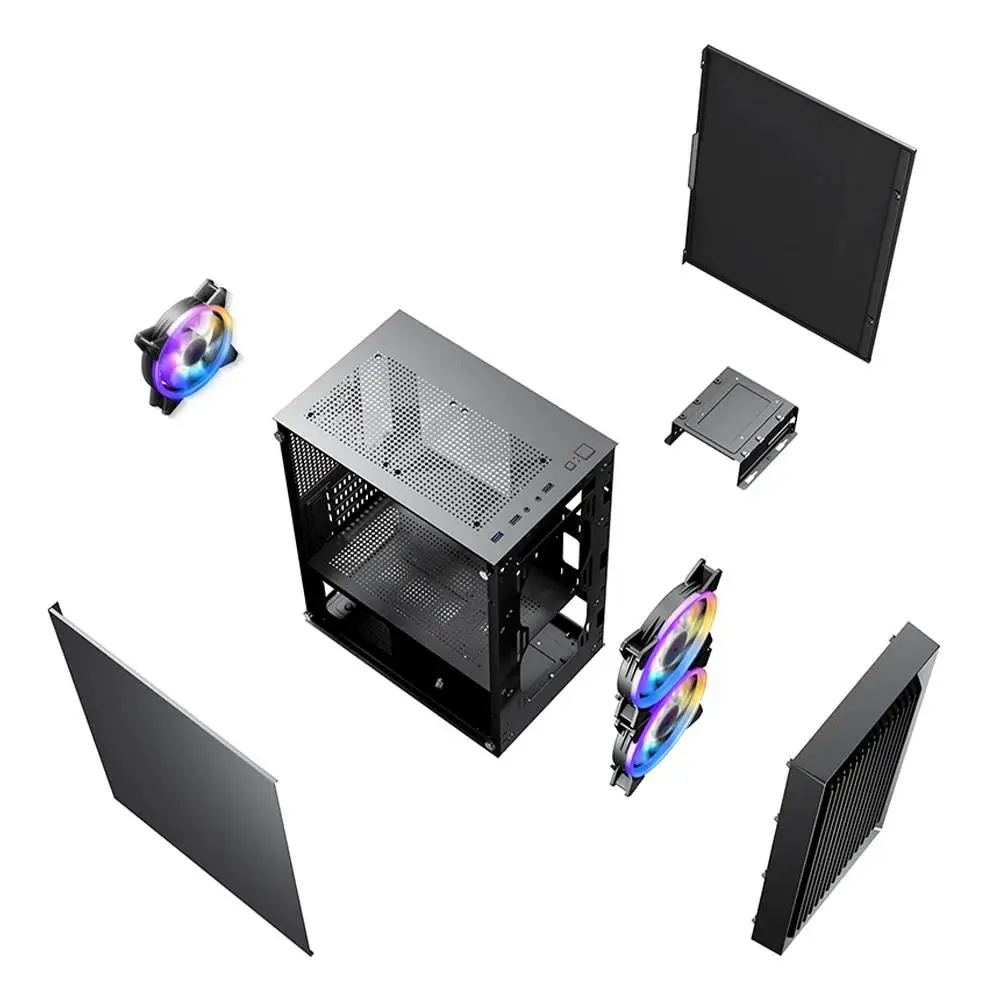 Кутия 1stPlayer BS-2 Case mATX 3 fans included