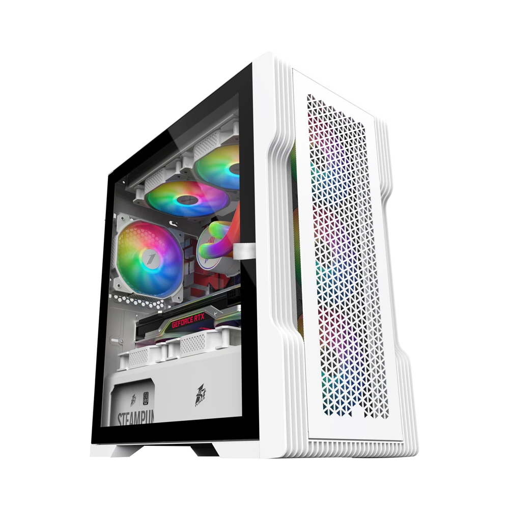 Кутия 1stPlayer TRILOBITE T3 Mesh White Case mATX  