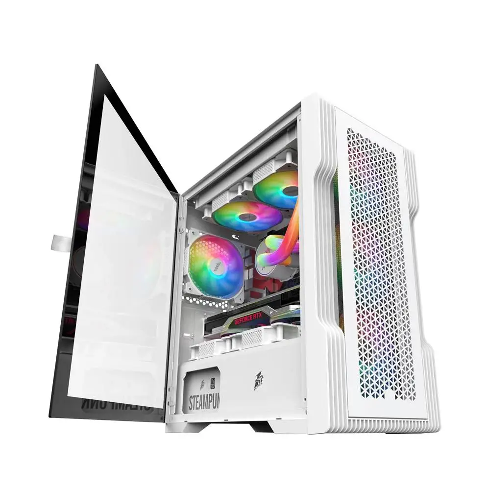 Кутия 1stPlayer TRILOBITE T3 Mesh White Case mATX