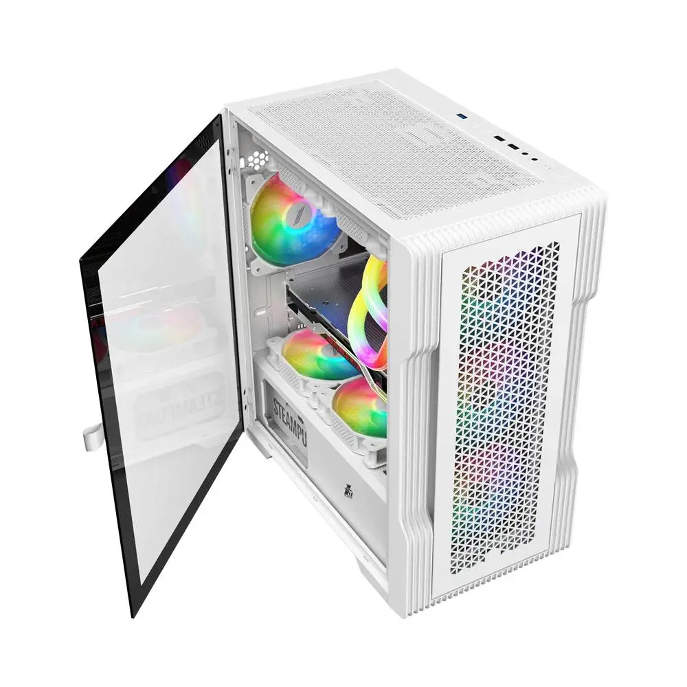 Кутия 1stPlayer TRILOBITE T3 Mesh White Case mATX