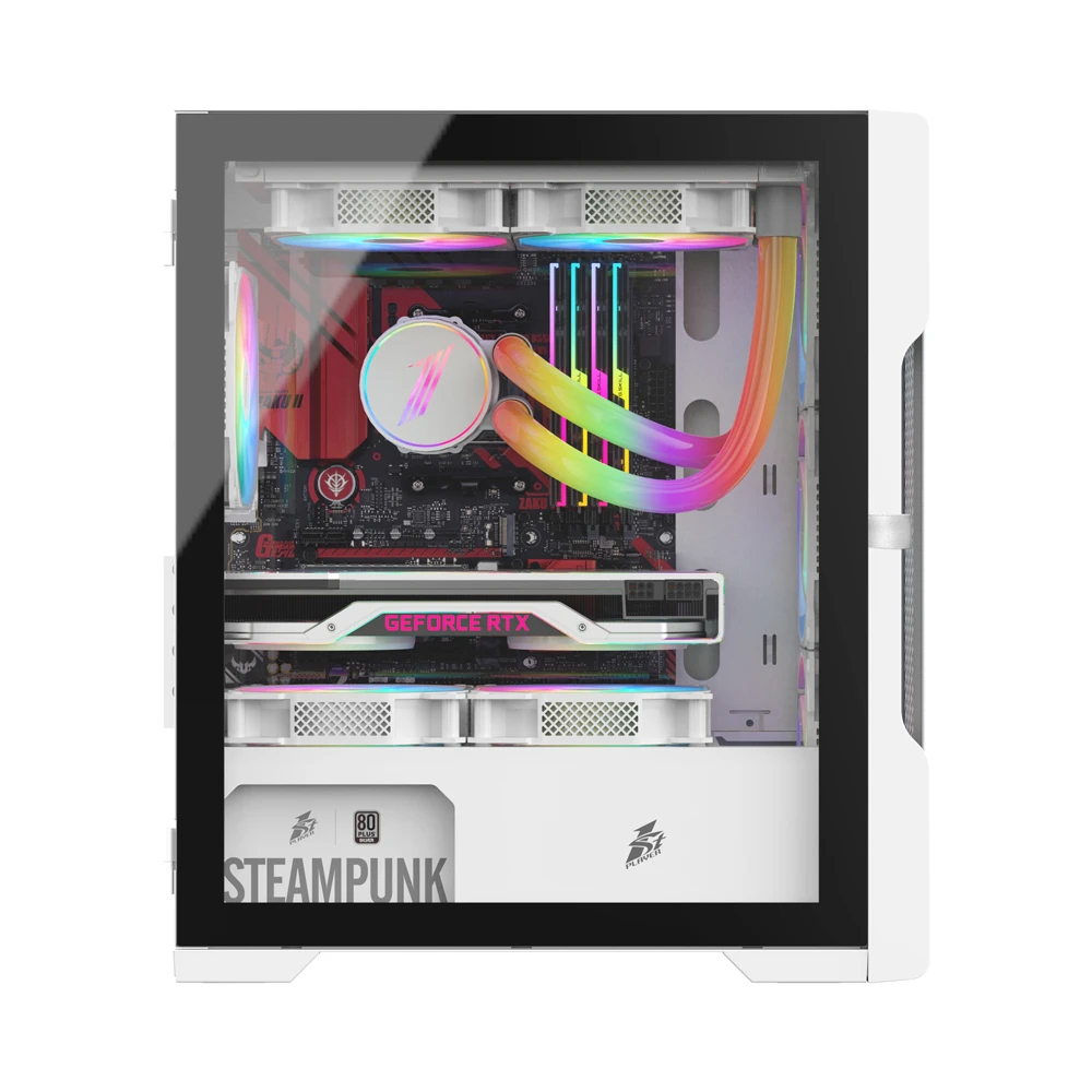 Кутия 1stPlayer TRILOBITE T3 Mesh White Case mATX  