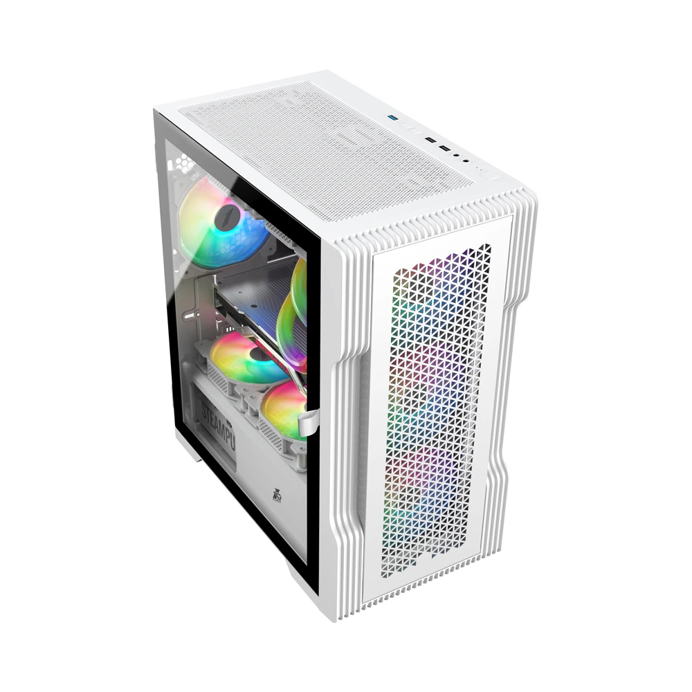 Кутия 1stPlayer TRILOBITE T3 Mesh White Case mATX  