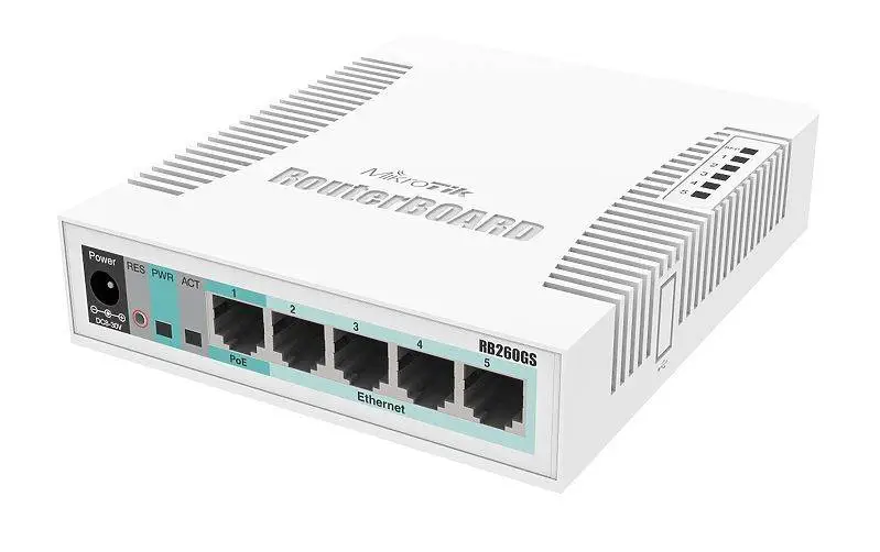 Router MikroTik RB260GS CSS106-5G-1SR2, 10/100/1000MBIT, 128 KB, POE, SWOS