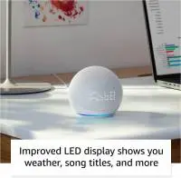 Преносима смарт тонколона Amazon Echo Dot 5 (5th Gen), Alexa, Часовник, Синя
