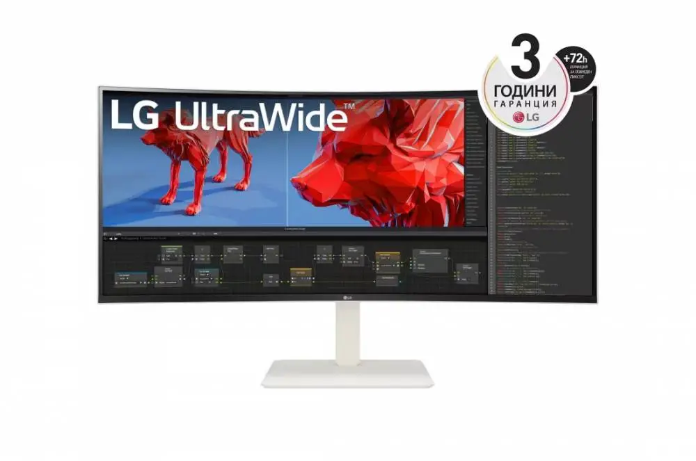 Монитор LG 38WR85QC-W, 38", IPS, 3840x1600, 144Hz, 1ms, HDR, AMD FreeSync/G-Sync